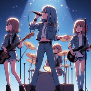 私服で歌うガールズ4人組バンド