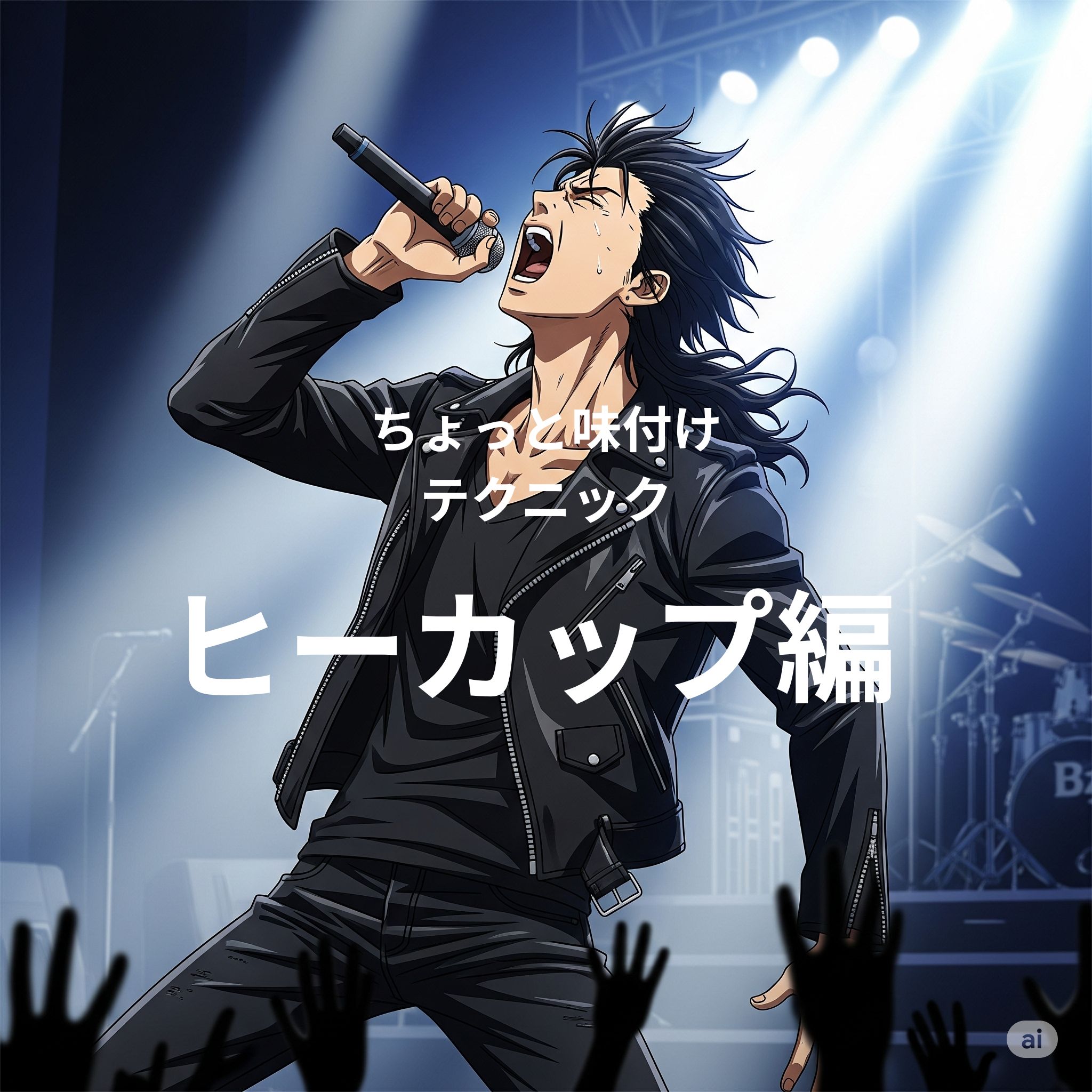 ステージでシャウトするロックシンガー