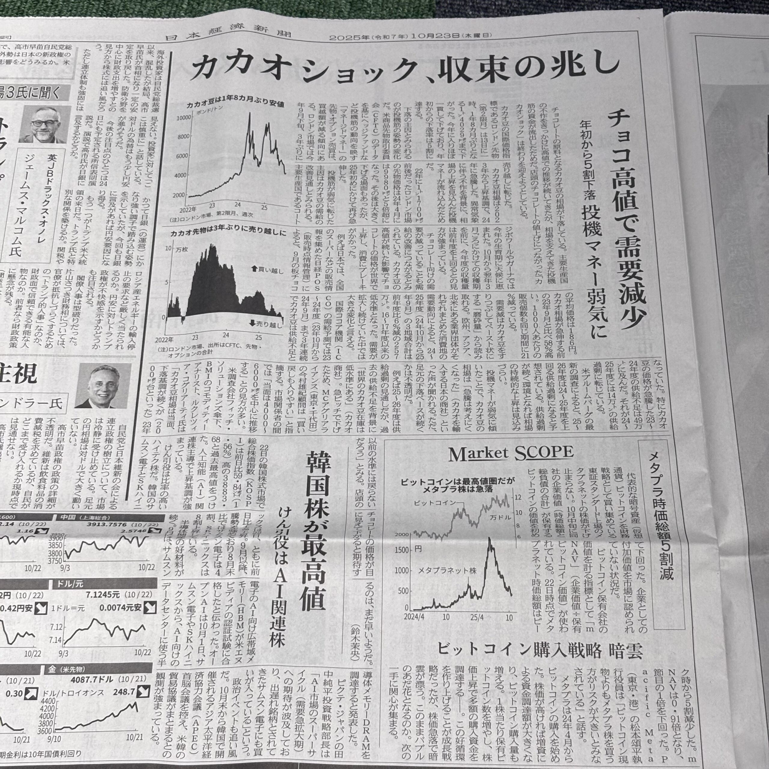カカオショック、収束の兆し【埼玉ボイトレスクール・ナユタス川口校】