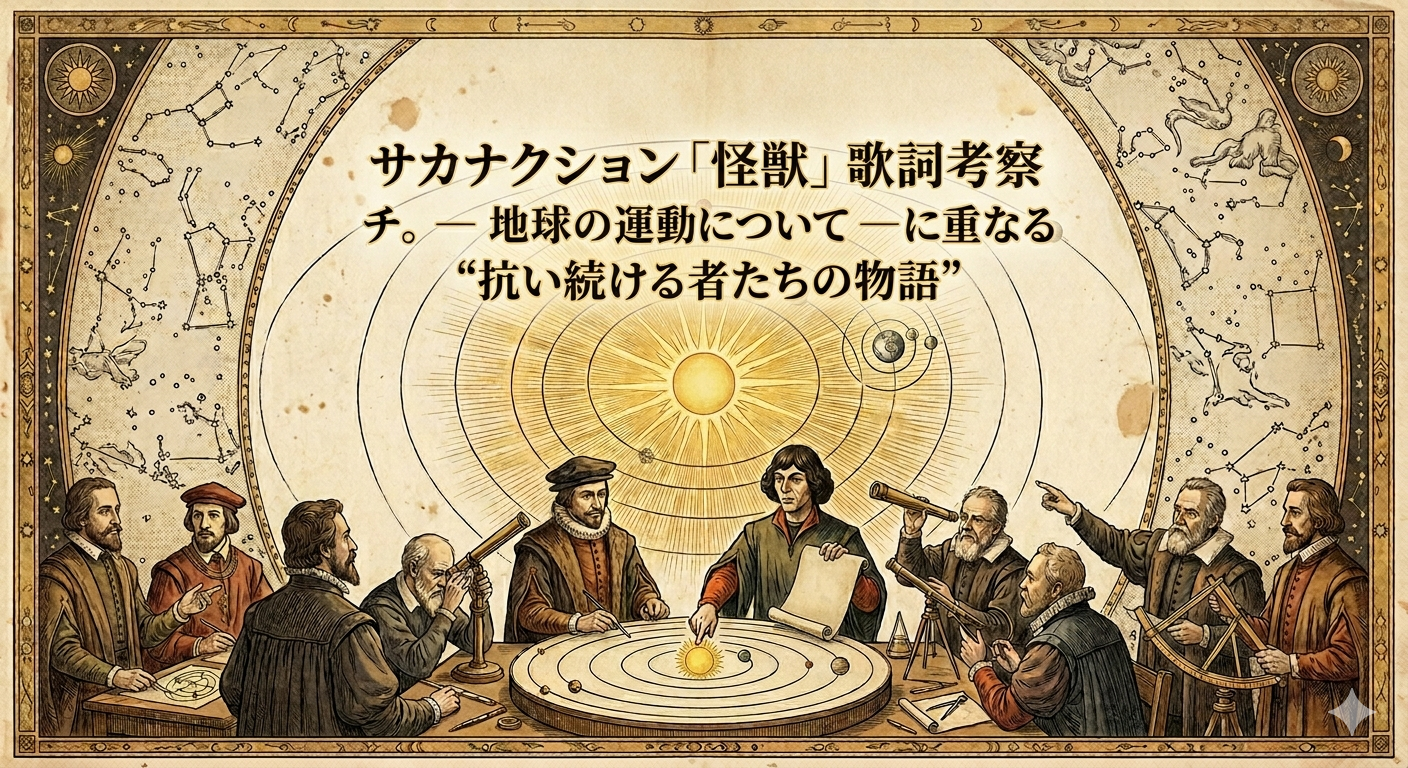 サカナクション「怪獣」 歌詞考察 ｜ チ。 ― 地球の運動について ―に重なる“抗い続ける者たちの物語”🌍