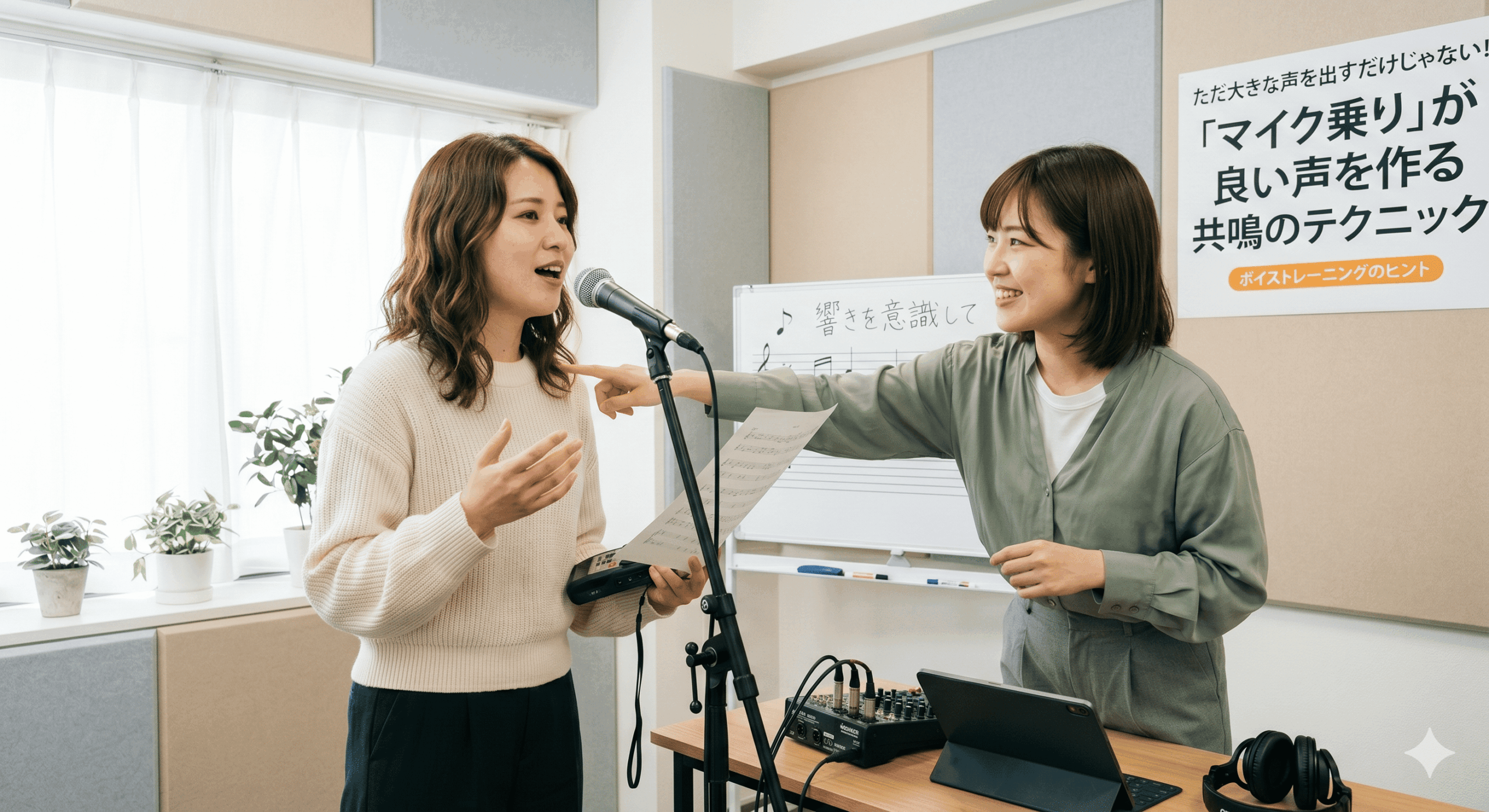 ただ大きな声を出すだけじゃない！「マイク乗り」が良い声を作る共鳴のテクニック【所沢のボイトレ教室】ナユタス所沢校