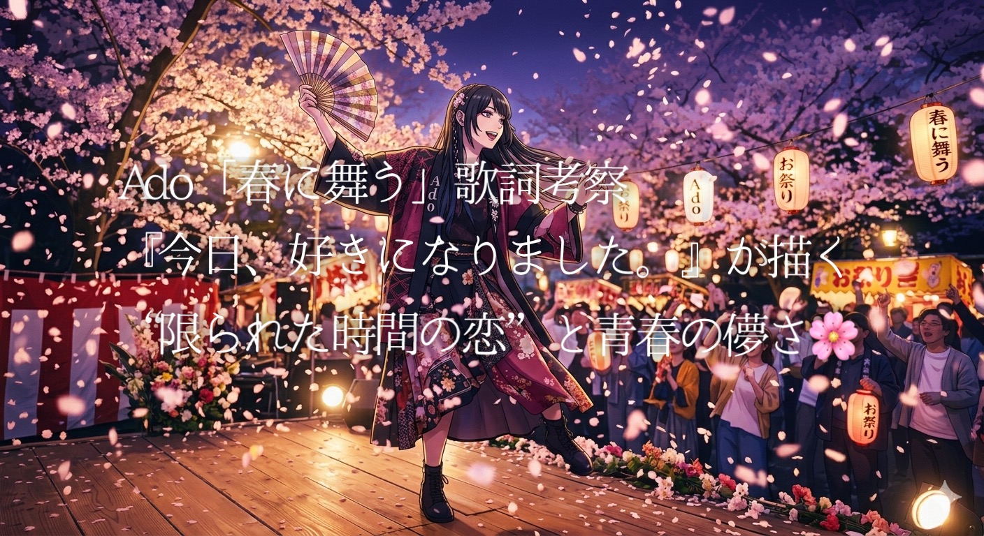 Ado「春に舞う」歌詞考察｜『今日、好きになりました。』が描く“限られた時間の恋”と青春の儚さ🌸