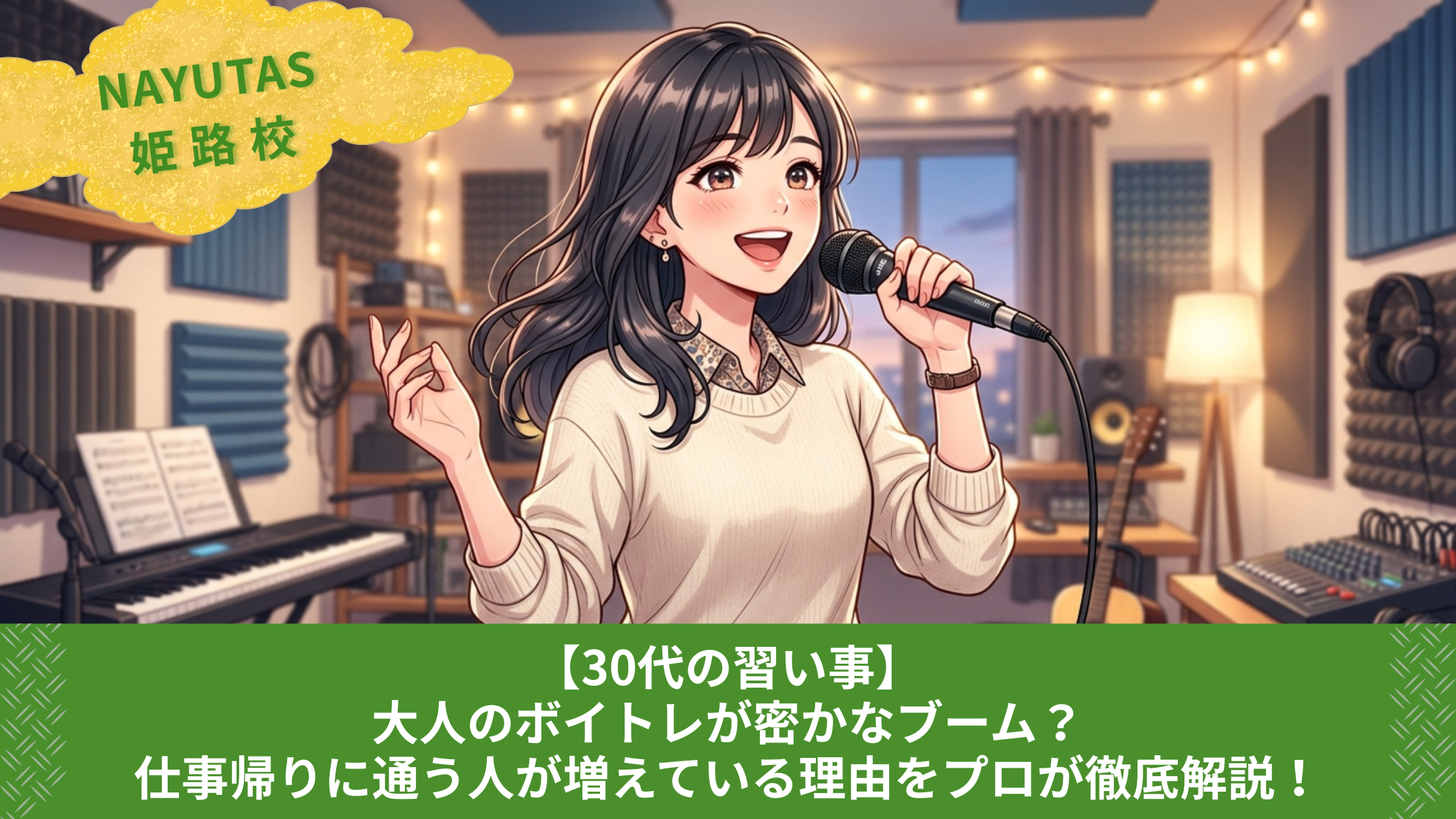 【30代の習い事】大人のボイトレが密かなブーム？仕事帰りに通う人が増えている理由をプロが徹底解説！