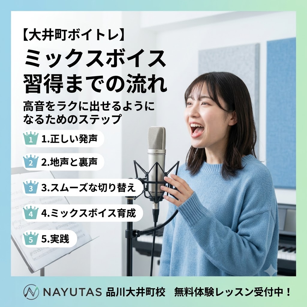 【大井町ボイトレ】ミックスボイス習得までの流れ｜高音をラクに出せるようになるためのステップ