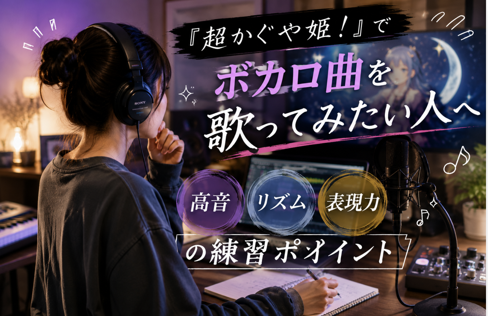 『超かぐや姫！』でボカロ曲を歌ってみたい人へ｜高音・リズム・表現力の練習ポイント