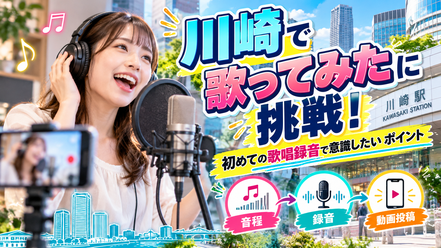 川崎で歌ってみたに挑戦！初めての歌唱録音で意識したいポイント