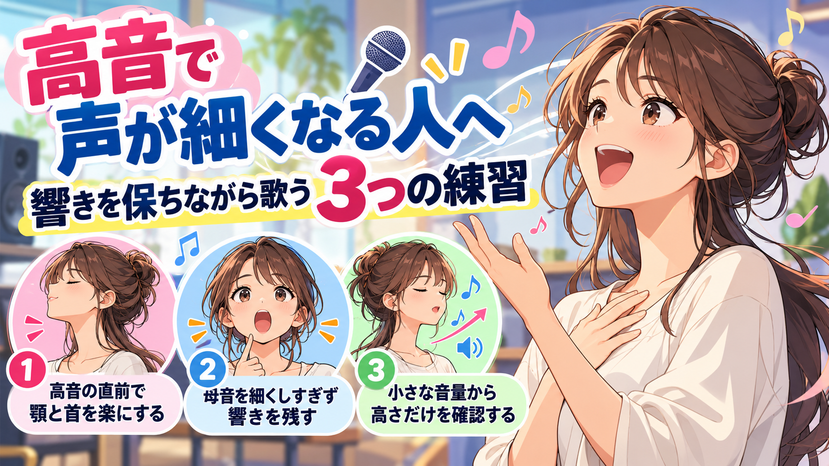 【姫路】高音で声が細くなる人へ｜響きを保ちながら歌う3つの練習
