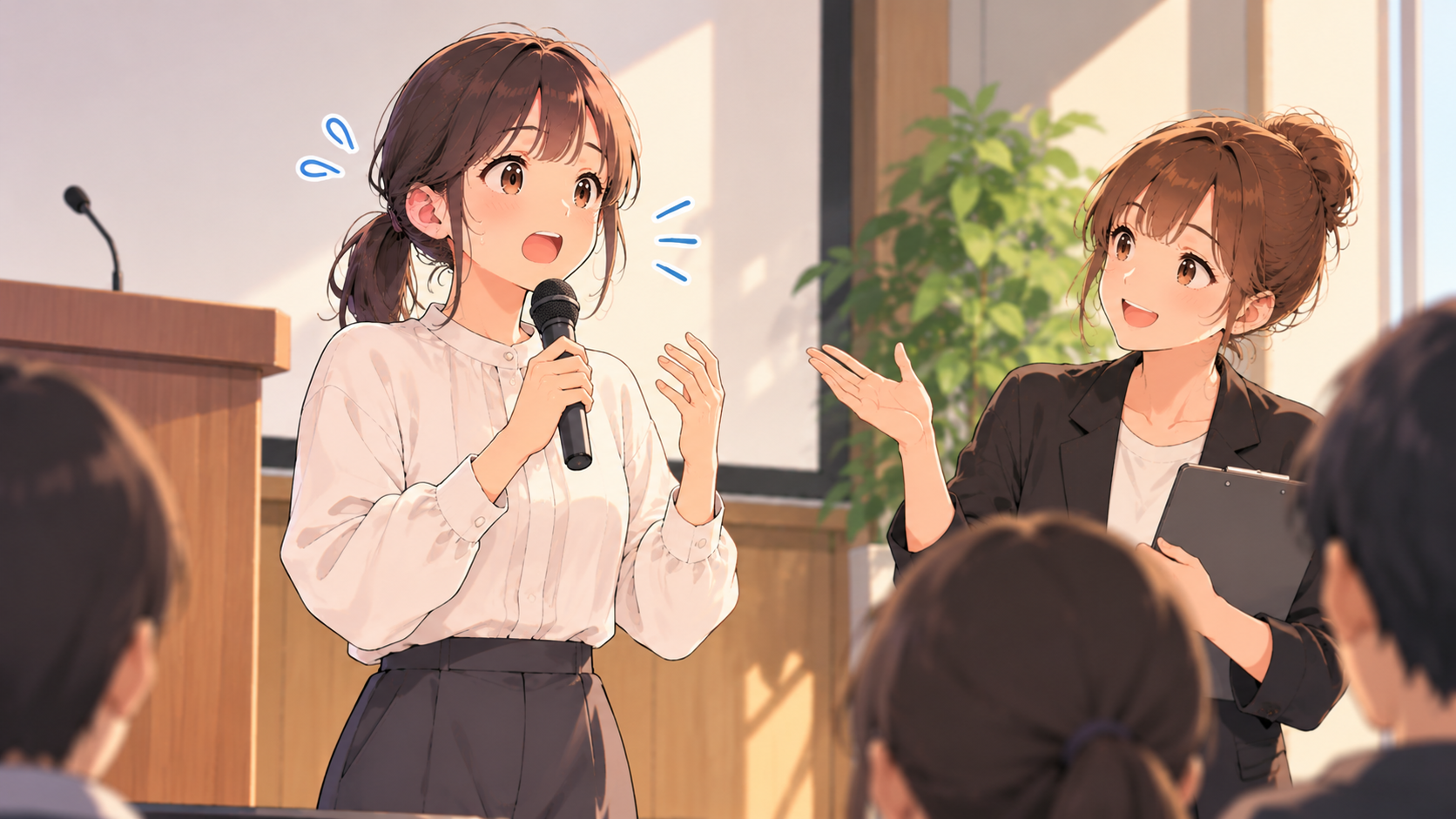 緊張すると早口になる人へ|文の終わりで一度息を残す