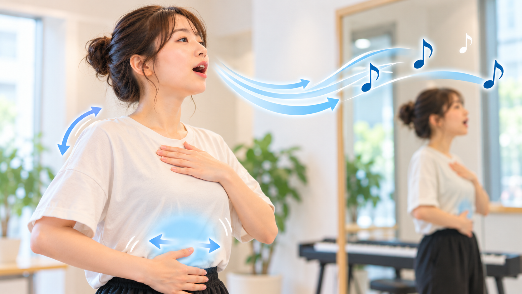 息が続かない人へ|よくある失敗|大きく吸いすぎて肩や胸を固める