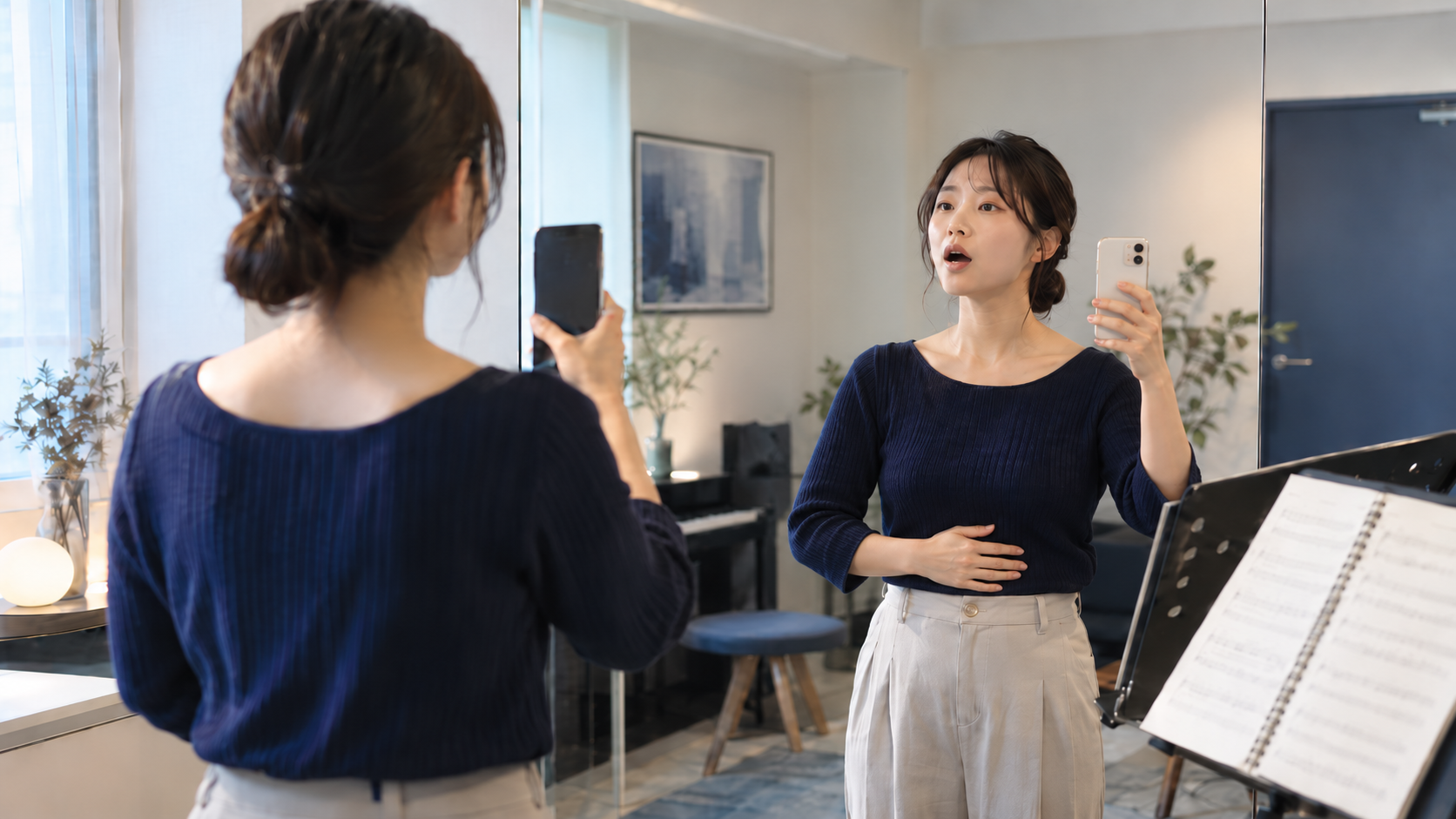 カラオケで音程が下がる人へ|基準音を聞いて最初の一音をそろえる