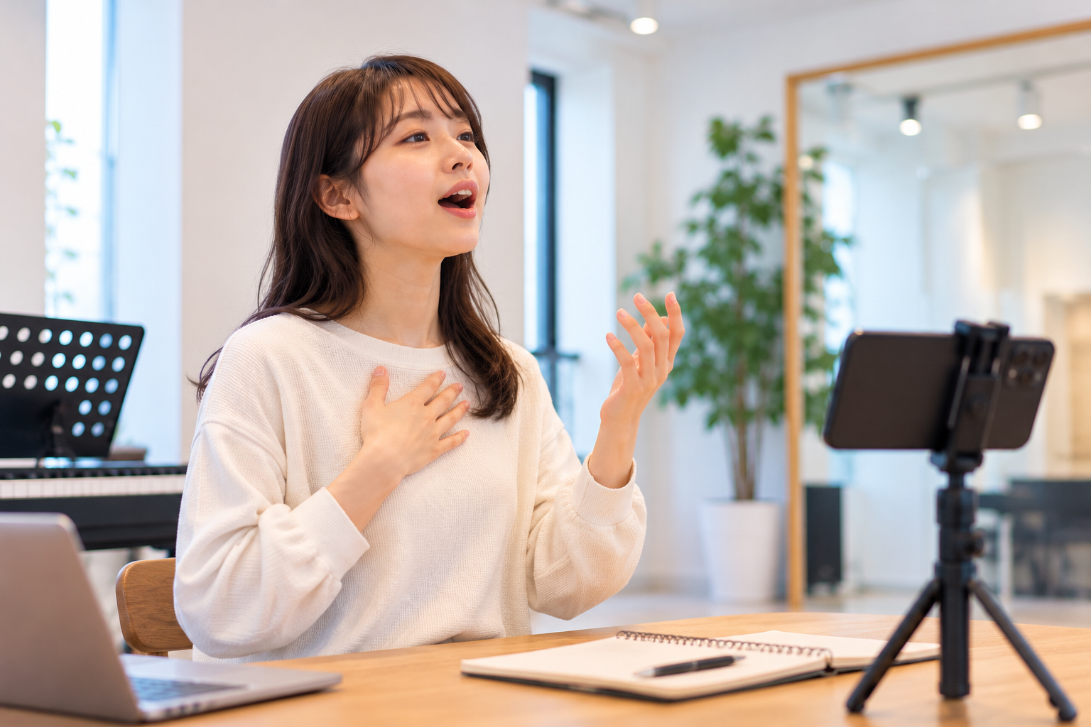 高音で声が細くなる人へ|よくある失敗|高音だけ急に声量を上げて押し切る