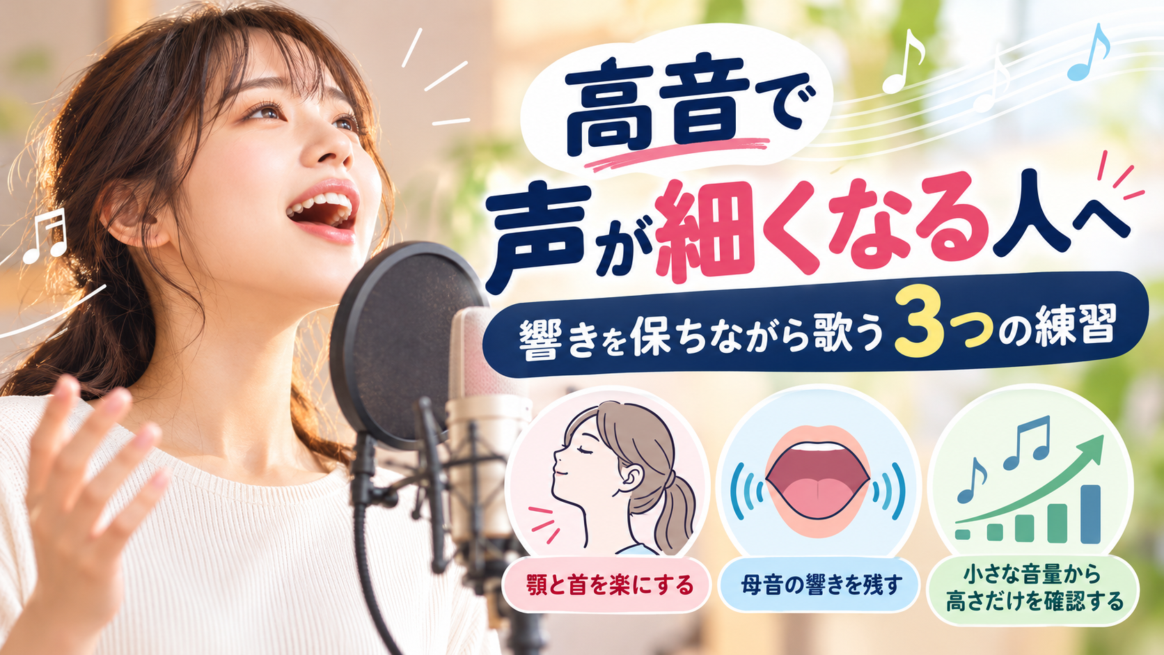 【岡山】高音で声が細くなる人へ｜響きを保ちながら歌う3つの練習